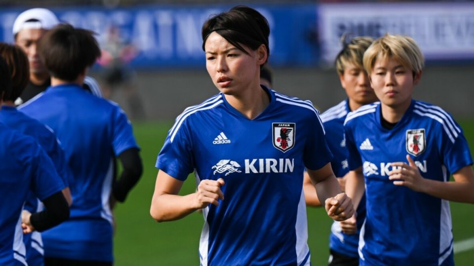 Japanís defender Saki Kumagai takes part in a training session ahead of the Canada vs Japan match in the SheBelives Cup at Toyota Stadium on February 21, 2023 in Frisco, Texas. (Photo by Patrick T. Fallon / AFP)