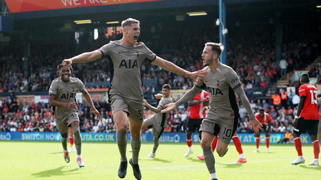 10-man Spurs beat Luton to move top of Premier League