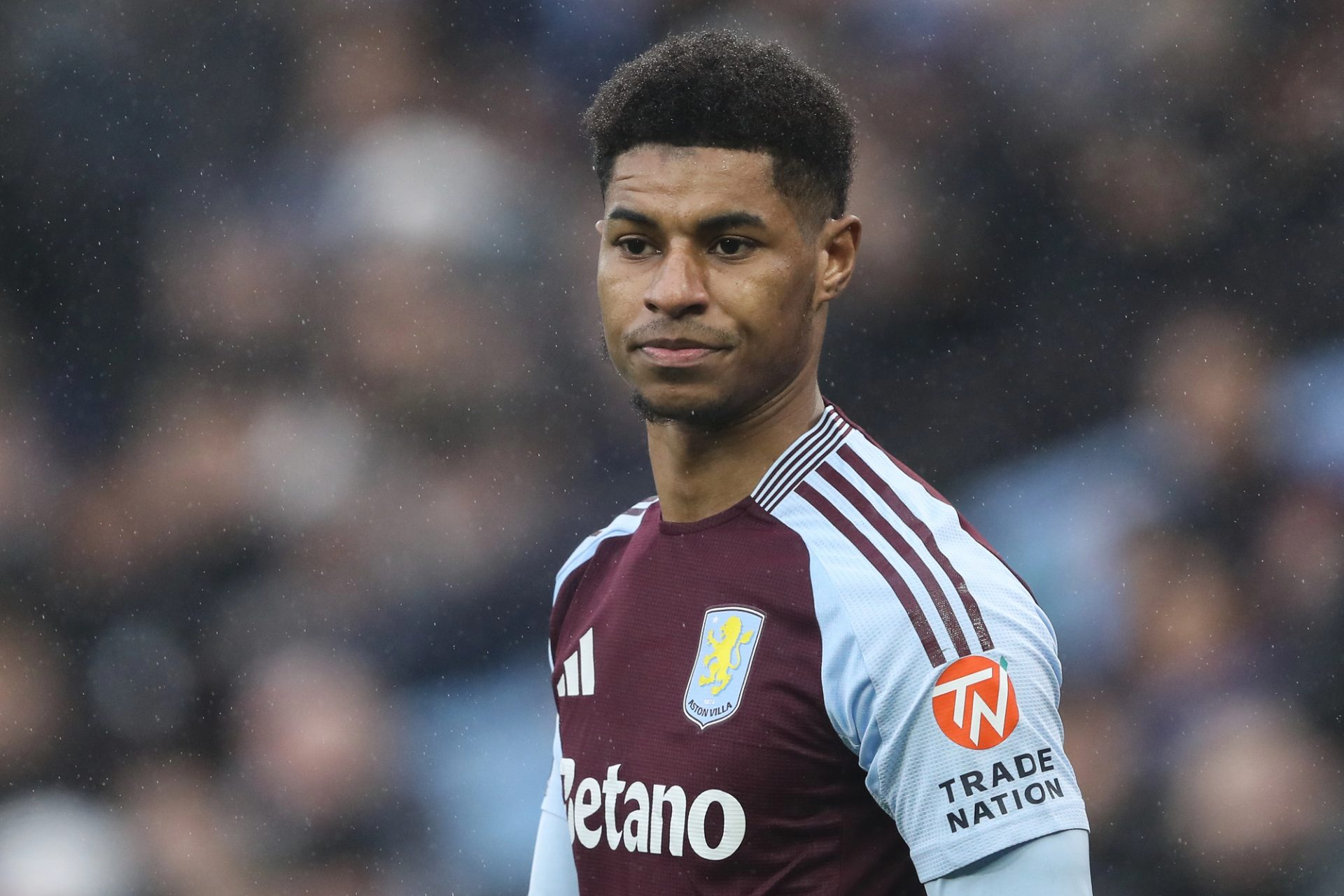 Marcus Rashford of Aston Villa during the Premier League match Aston Villa vs Ipswich Town at Villa Park, Birmingham, United Kingdom, 15th February 2025 — Photo by operations@newsimages.co.uk