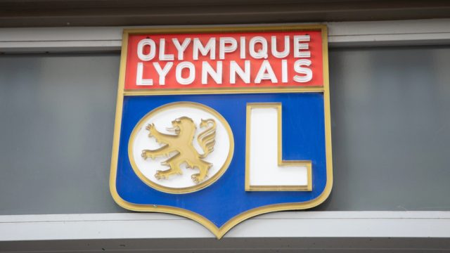 OL brand logo and sign text of soccer Olympique Lyonnais Football Club on lyon city — Photo by OceanProd