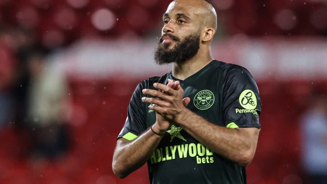 Bryan Mbeumo of Brentford applauds the fans after the game during the Premier League match Nottingham Forest vs Brentford at City Ground, Nottingham, United Kingdom, 30th April 2025 — Photo by operations@newsimages.co.uk
