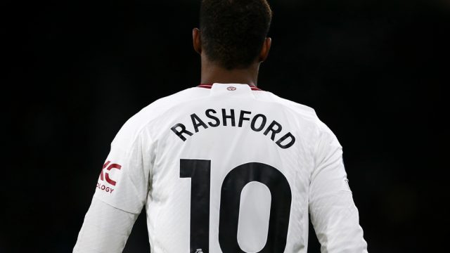 Marcus Rashford of Manchester United, during the Premier League match Wolverhampton Wanderers vs Manchester United at Molineux, Wolverhampton, United Kingdom, 1st February 202 — Photo by operations@newsimages.co.uk