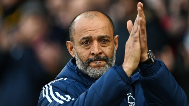 Nuno Esprito Santo Manager of Nottingham Forest applauds the fans during the Premier League match Nottingham Forest vs Bournemouth at City Ground, Nottingham, United Kingdom, 23rd December 2023 — Photo by operations@newsimages.co.uk