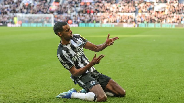 Alexander Isak of Newcastle United celebrates his goal to make it 1-0 during the Premier League match Newcastle United vs Nottingham Forest at St. James's Park, Newcastle, United Kingdom, 26th December 202 — Photo by operations@newsimages.co.uk