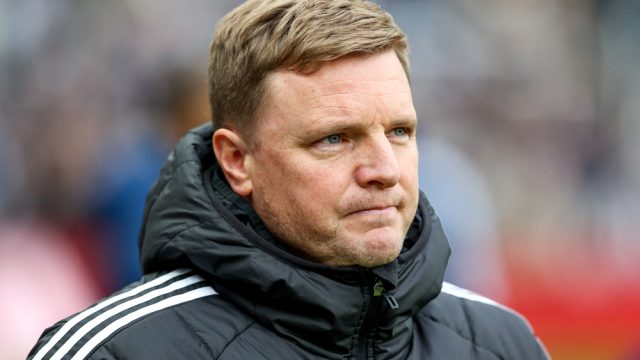 Eddie Howe of Newcastle United looks on during the Premier League match Newcastle United vs Nottingham Forest at St. James's Park, Newcastle, United Kingdom, 23rd February 2025 (Photo by Alfie Cosgrove/News Images)