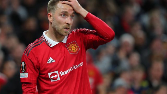 Christian Eriksen during the UEFA Europa League match Manchester United vs Sheriff Tiraspol at Old Trafford, Manchester, United Kingdom, 27th October 2024 — Photo by operations@newsimages.co.uk