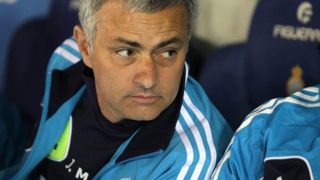 Jose Mourinho of Real Madrid during the Spanish League match between Espanyol and Real Madrid at the Estadi Cornella on May 11, 2013 in Barcelona, Spain — Photo by Maxisports