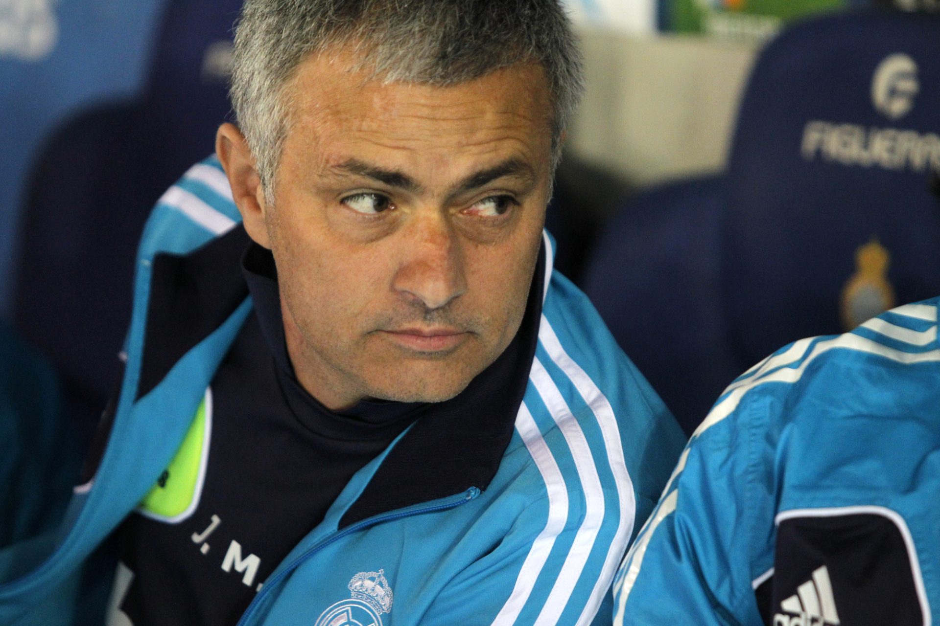 Jose Mourinho of Real Madrid during the Spanish League match between Espanyol and Real Madrid at the Estadi Cornella on May 11, 2013 in Barcelona, Spain — Photo by Maxisports