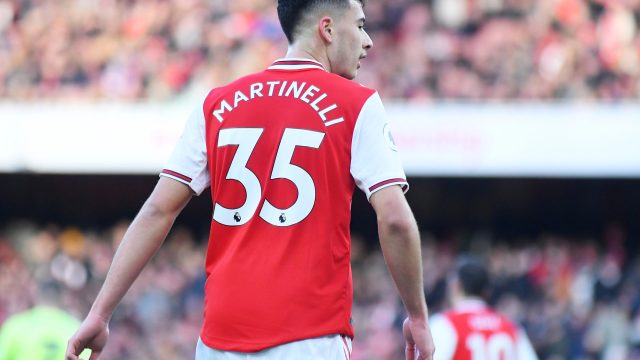 LONDON, ENGLAND - JANUARY 18, 2020: Gabriel Martinelli of Arsenal pictured during the 2019/20 Premier League game between Arsenal FC and Sheffield United FC at Emirates Stadium. — Photo by CosminIftode