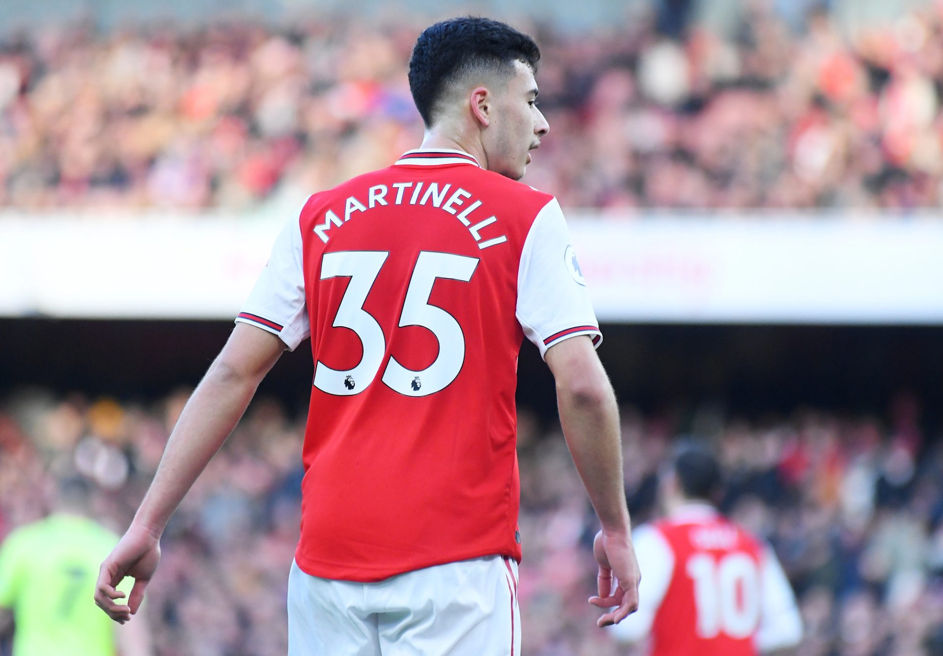 LONDON, ENGLAND - JANUARY 18, 2020: Gabriel Martinelli of Arsenal pictured during the 2019/20 Premier League game between Arsenal FC and Sheffield United FC at Emirates Stadium. — Photo by CosminIftode