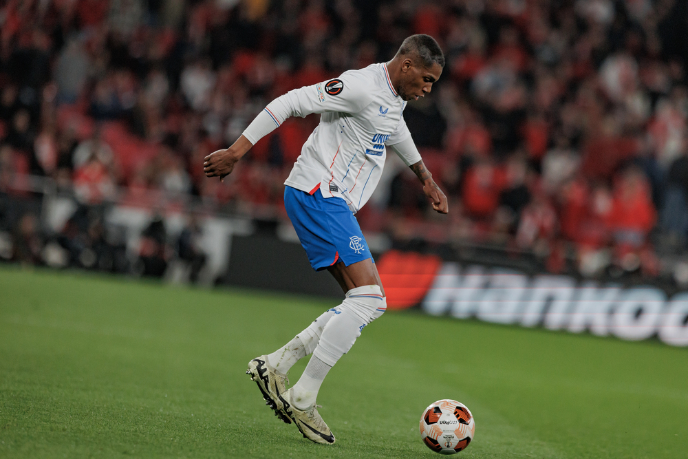 Dujon Sterling during UEFA Europa League 23/24 game between SL Benfica and Rangers FC at Estadio Da Luz, Lisbon, Portugal. (Maciej Rogowski) — Photo by mrogowski_photography