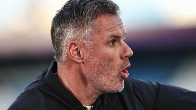 Jamie Carragher during the Premier League match Manchester City vs Wolverhampton Wanderers at Etihad Stadium, Manchester, United Kingdom, 2nd May 2025 — Photo by operations@newsimages.co.uk