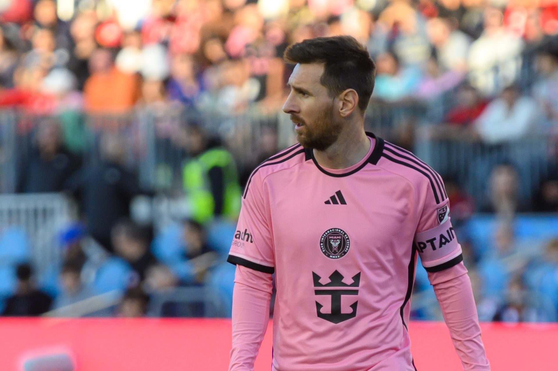 Toronto, ON, Canada - October 5, 2024: Lionel Messi #10 of the Inter Miami FC looks at during the 2024 MLS Regular season match between Toronto FC (Canada) v Inter Miami CF (USA) at BMO Field. — Photo by pftrip