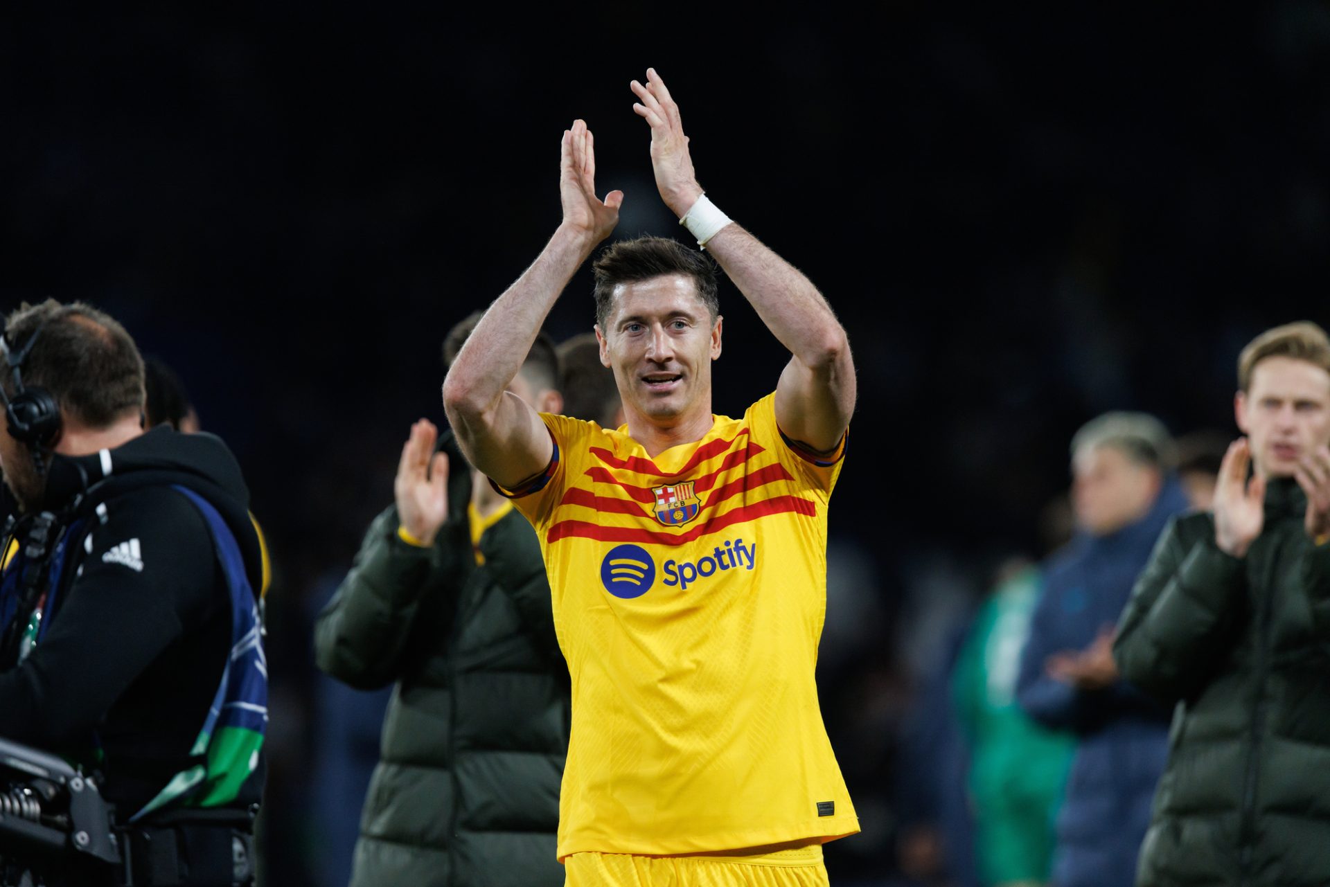 Robert Lewandowski during UEFA Champions League quarterfinal between Paris Saint-Germain FC and FC Barcelona at Parc des Princes, Paris, France (Maciej Rogowski)