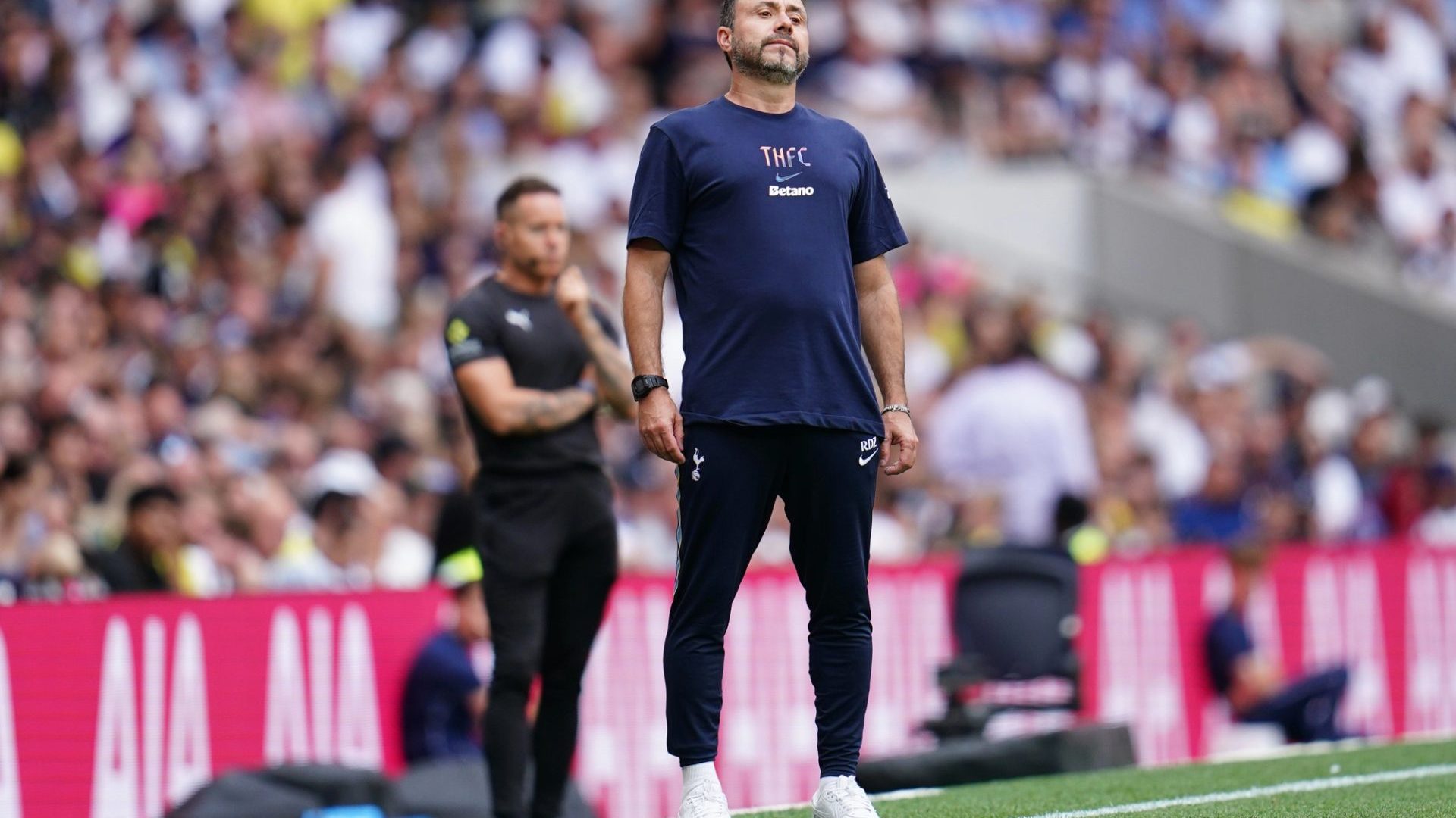 Roberto De Zerbi manager of Tottenham Hotspur during the pre-season friendly match Tottenham Hotspur vs Hoffenheim at Tottenham Hotspur Stadium, London, United Kingdom on 15 August 2026 — Photo by operations@newsimages.co.uk