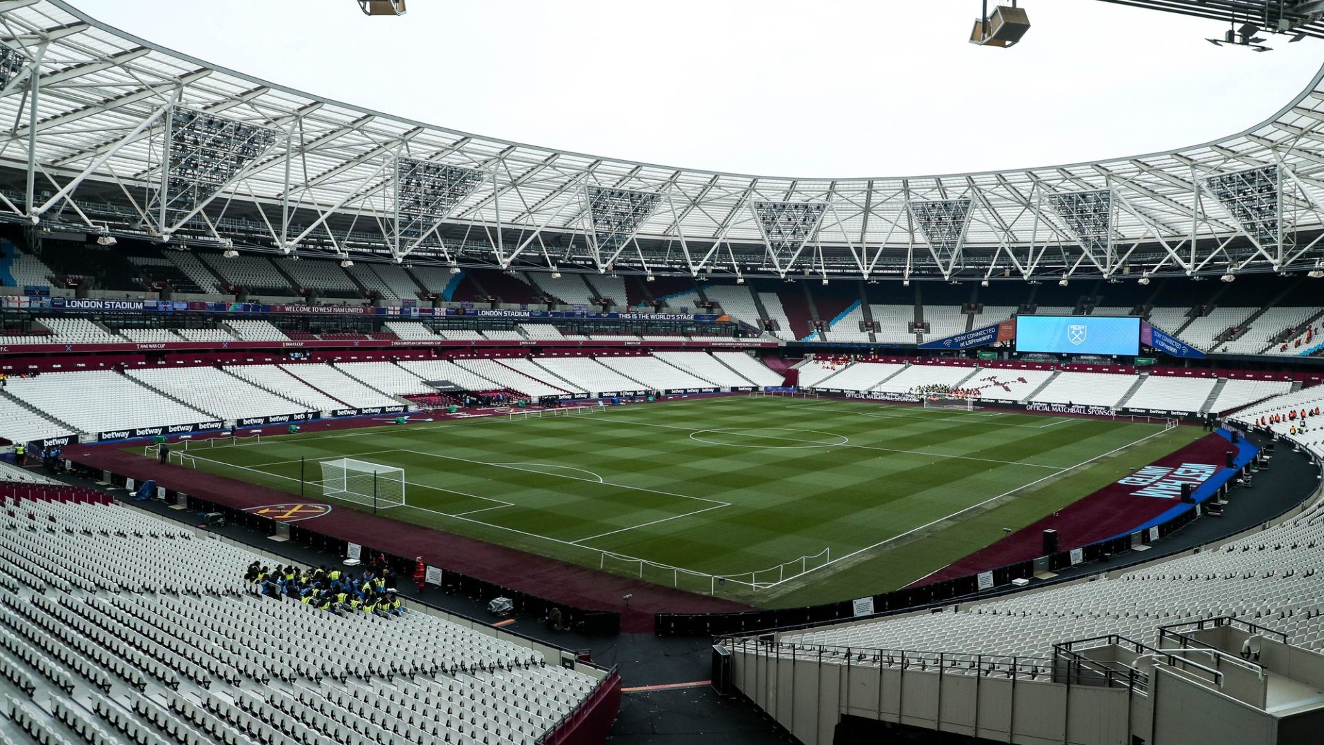A general view of London Stadium prior to the Premier League match West Ham United vs Brentford at London Stadium, London, United Kingdom, 15th February 2025 — Photo by operations@newsimages.co.uk