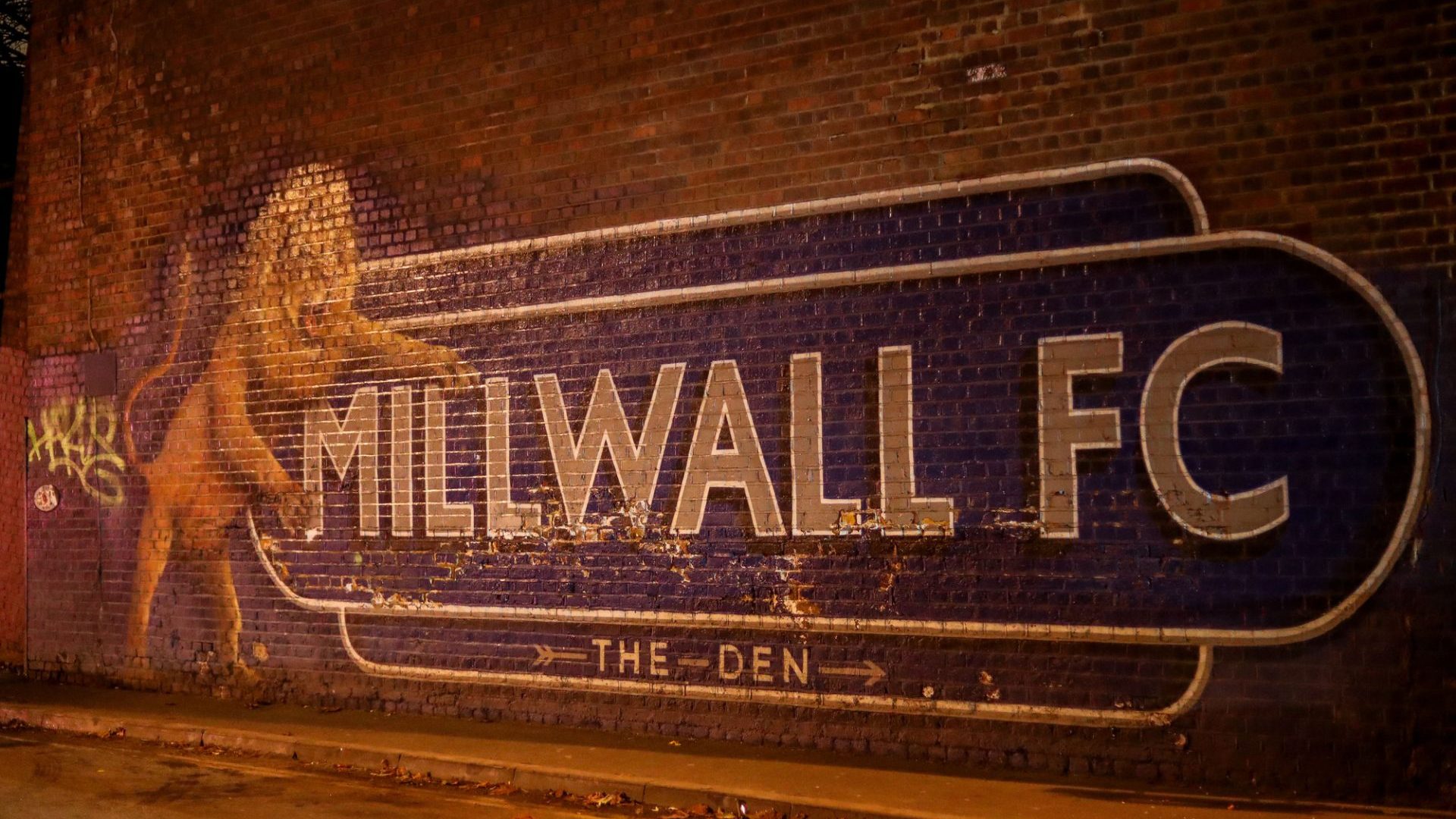 A mural of Millwall outside of The Den prior to the Sky Bet Championship match Millwall vs Sheffield United at The Den, London, United Kingdom, 11th December 2024 — Photo by operations@newsimages.co.uk