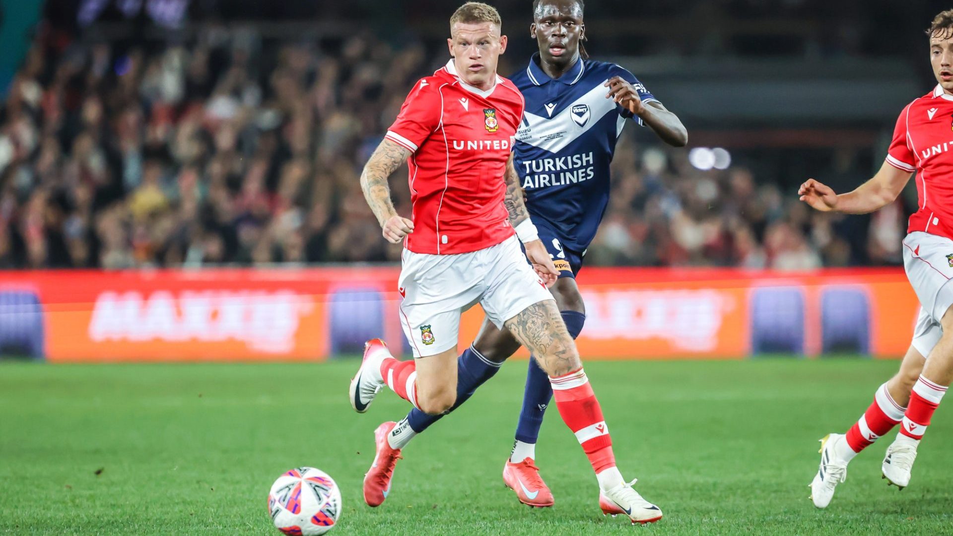 MELBOURNE, AUSTRALIA - JULY 11: James McClean of Wrexham in action whilst playing against Melbourne Victory at Marvel Stadium on July 11, 2025 in Melbourne, Australia. — Photo by filedimage