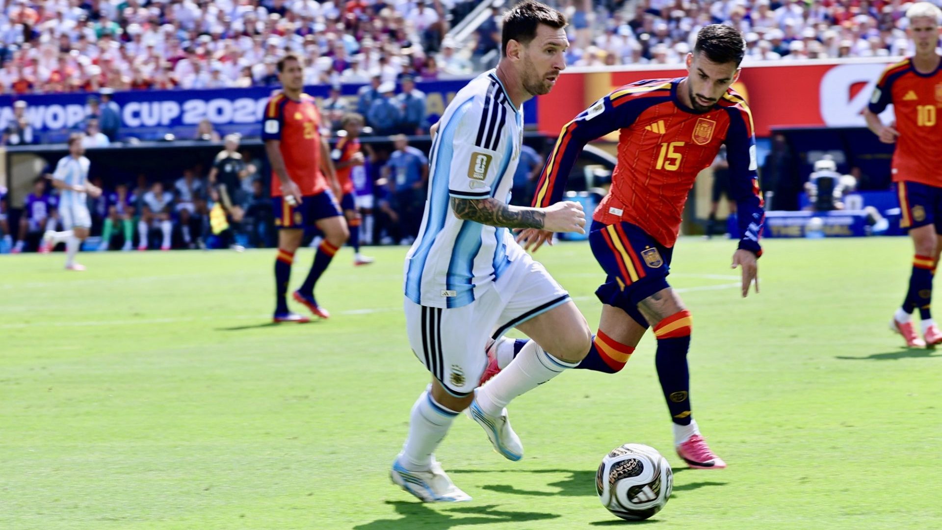 July 19, 2026, New Jersey, USA: Lionel Messi #10 of Argentina during soccer match between Spain and Argentina in the final of FIFA World Cup 2026 at New Jersey /New York stadium in New Jersey (niyi fote / thenews2) — Photo by thenews2.com