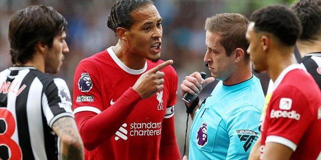 Van Dijk hit with FA charge for acting in 'improper manner' after red card at Newcastle