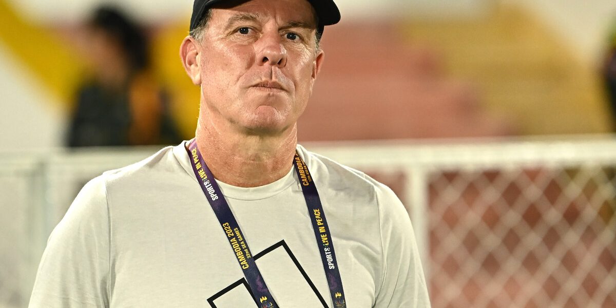 This photograph taken on May 6, 2023 shows Philippines team coach Alen Stajcic looking on during their women's football group match against Malaysia in the 32nd Southeast Asian Games (SEA Games) at the Army Stadium in Phnom Penh. (Photo by Nhac NGUYEN / AFP)