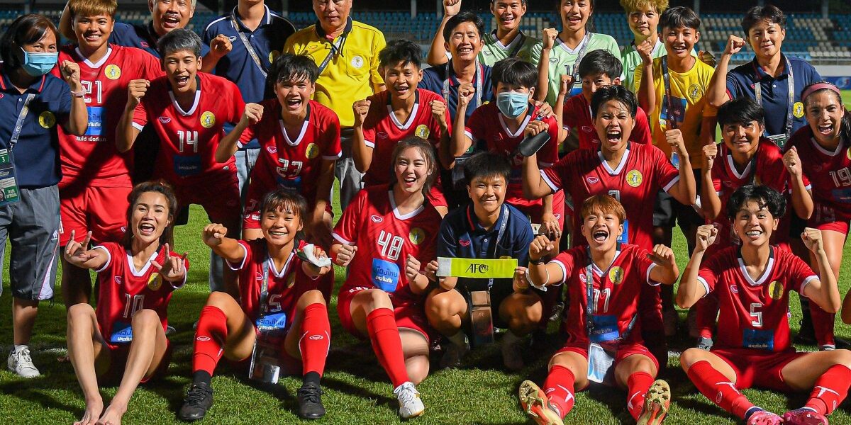 Taichung Blue Whale FC (TPE) vs College of Asian Scholars (THA) during their AFC Women's Club Championship 2022 - Pilot Tournament Group (East) match at Chonburi Stadium on August 21, 2022 in Chonburi, Thailand. Photo by Chalinee Thirasupa / Power Sport Images for the AFC