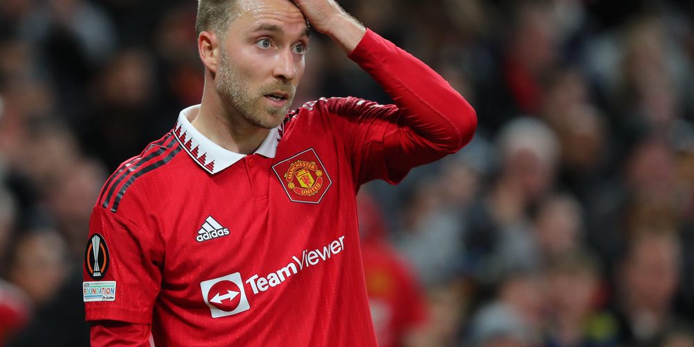 Christian Eriksen during the UEFA Europa League match Manchester United vs Sheriff Tiraspol at Old Trafford, Manchester, United Kingdom, 27th October 2024 — Photo by operations@newsimages.co.uk