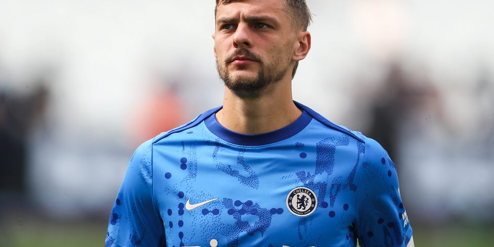Kiernan Dewsbury-Hall of Chelsea during the pre-game warm up ahead of the Premier League match West Ham United vs Chelsea at London Stadium, London, United Kingdom, 21st September 2024 — Photo by operations@newsimages.co.uk