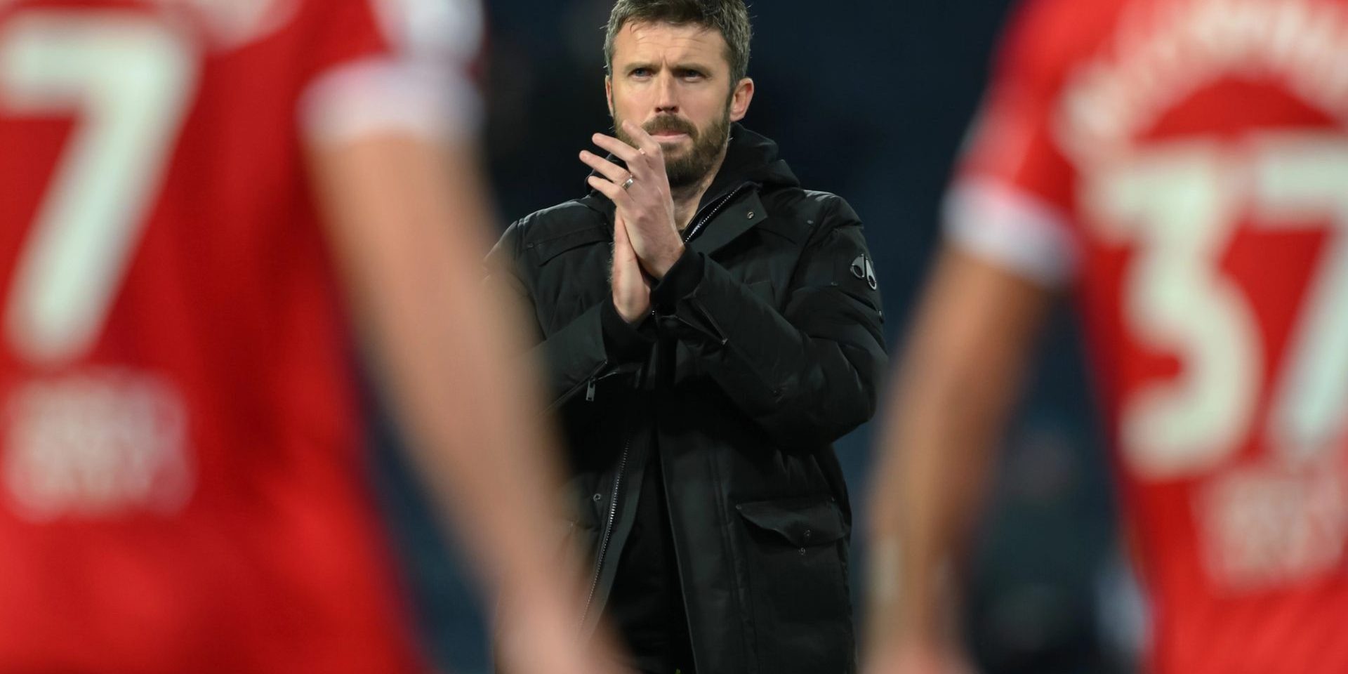 Michael Carrick Manager of Middlesbrough applauds fans at full time during the Sky Bet Championship match West Bromwich Albion vs Middlesbrough at The Hawthorns, West Bromwich, United Kingdom, 1st October 2024 — Photo by operations@newsimages.co.uk
