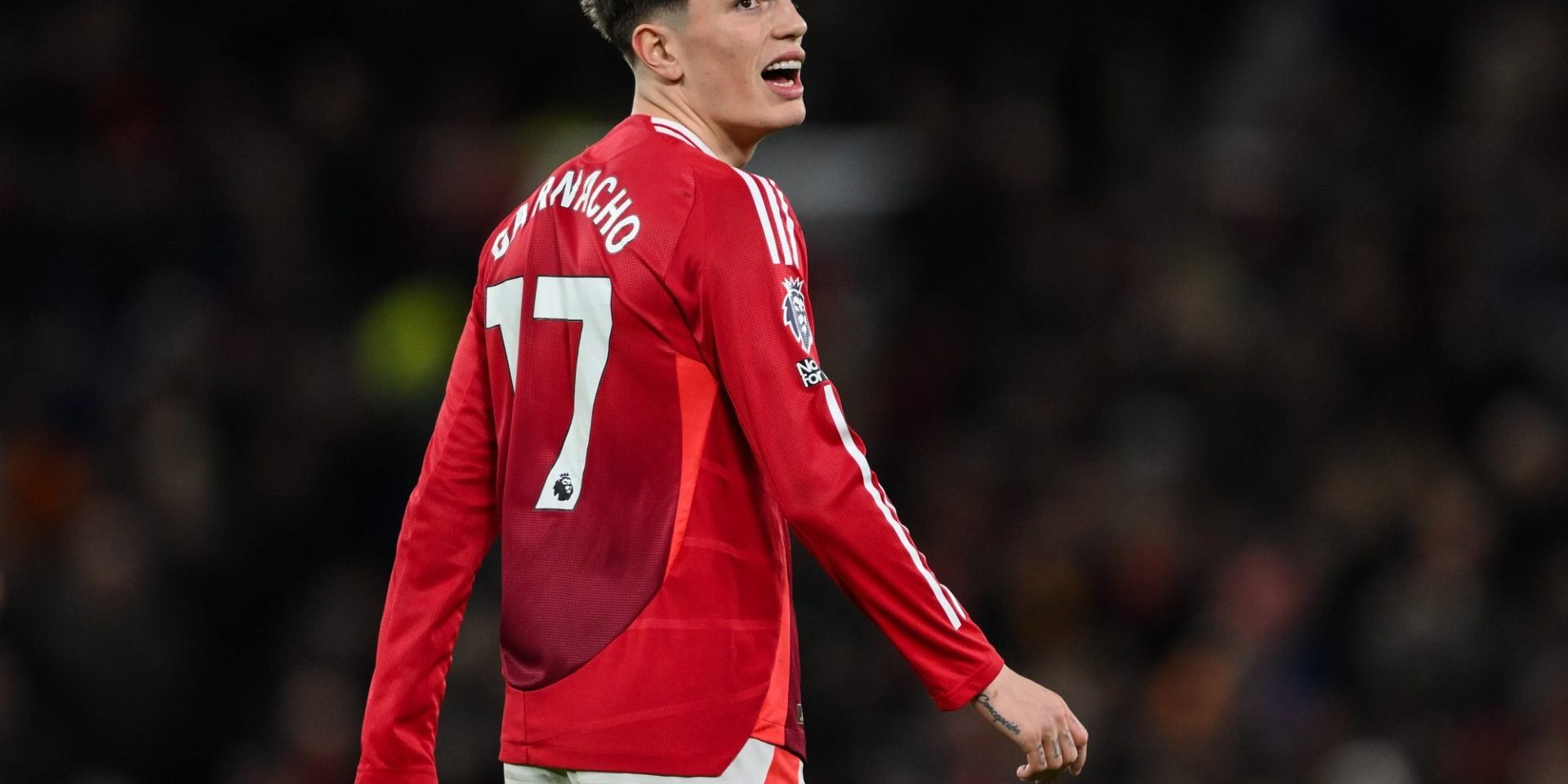 Alejandro Garnacho of Manchester United during the Premier League match Manchester United vs Newcastle United at Old Trafford, Manchester, United Kingdom, 30th December 2024 — Photo by operations@newsimages.co.uk
