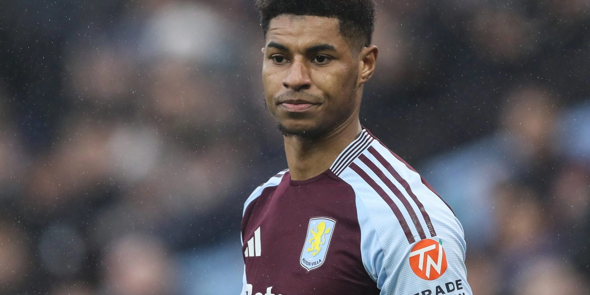 Marcus Rashford of Aston Villa during the Premier League match Aston Villa vs Ipswich Town at Villa Park, Birmingham, United Kingdom, 15th February 2025 — Photo by operations@newsimages.co.uk