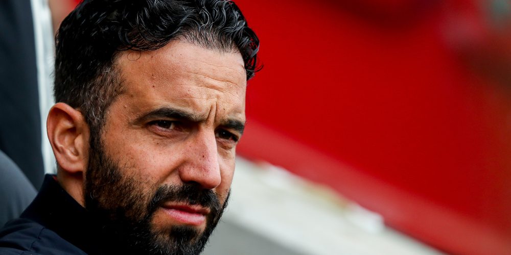 Ruben Amorim of Manchester United looks on prior to the Premier League match Brentford vs Manchester United at The Gtech Community Stadium, London, United Kingdom, 4th May 2025 (Photo by Izzy Poles/News Images)