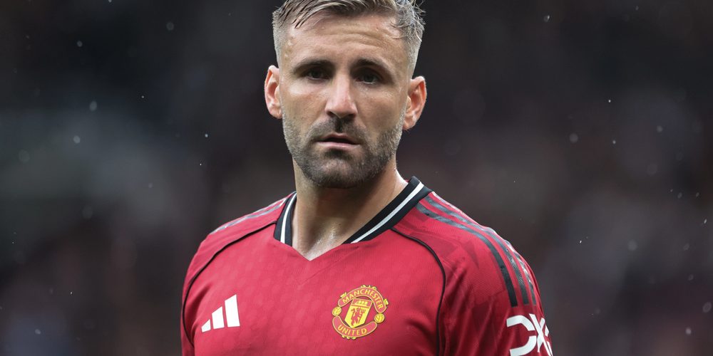 Luke Shaw of Manchester United during the Premier League match Manchester United vs Burnley at Old Trafford, Manchester, United Kingdom, 30th August 2025 — Photo by operations@newsimages.co.uk