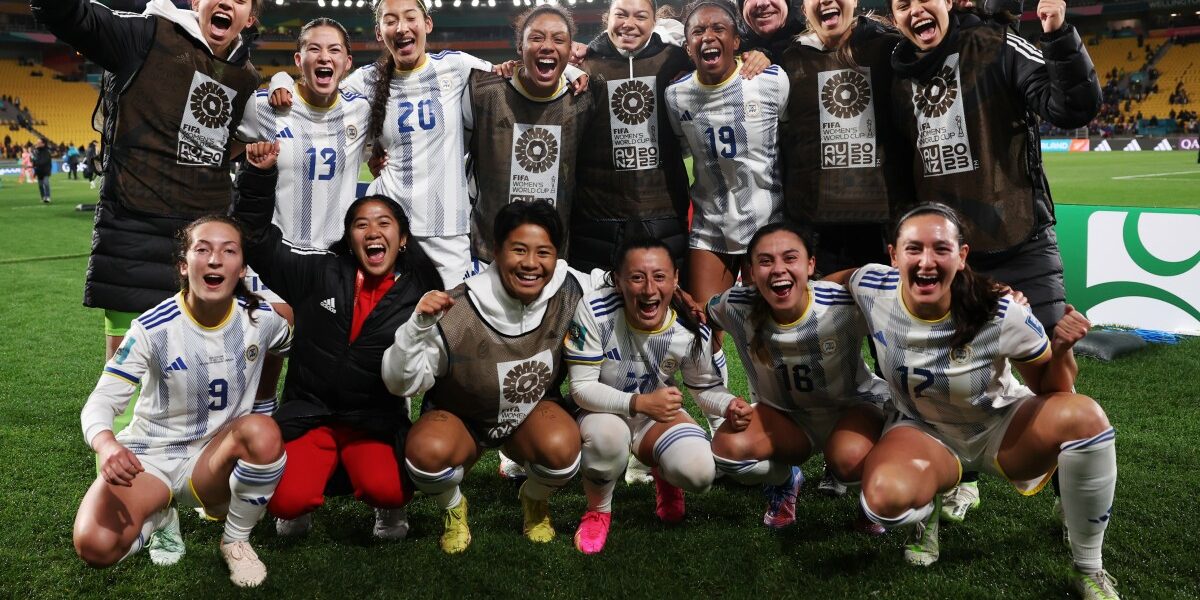 WELLINGTON, NEW ZEALAND - JULY 25: Philippines players celebrate after the team's 1-0 victory in the FIFA Women's World Cup Australia &amp; New Zealand 2023 Group A match between New Zealand and Philippines at Wellington Regional Stadium on July 25, 2023 in Wellington / Te Whanganui-a-Tara, New Zealand. (Photo by Maja Hitij - FIFA/FIFA via Getty Images)