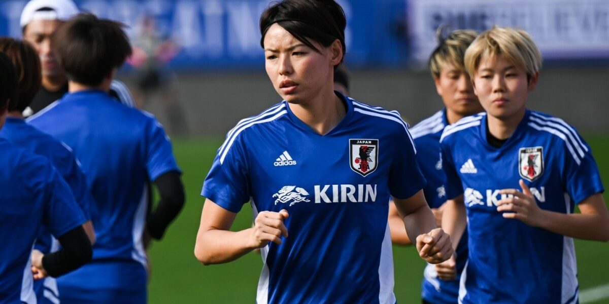 Japanís defender Saki Kumagai takes part in a training session ahead of the Canada vs Japan match in the SheBelives Cup at Toyota Stadium on February 21, 2023 in Frisco, Texas. (Photo by Patrick T. Fallon / AFP)