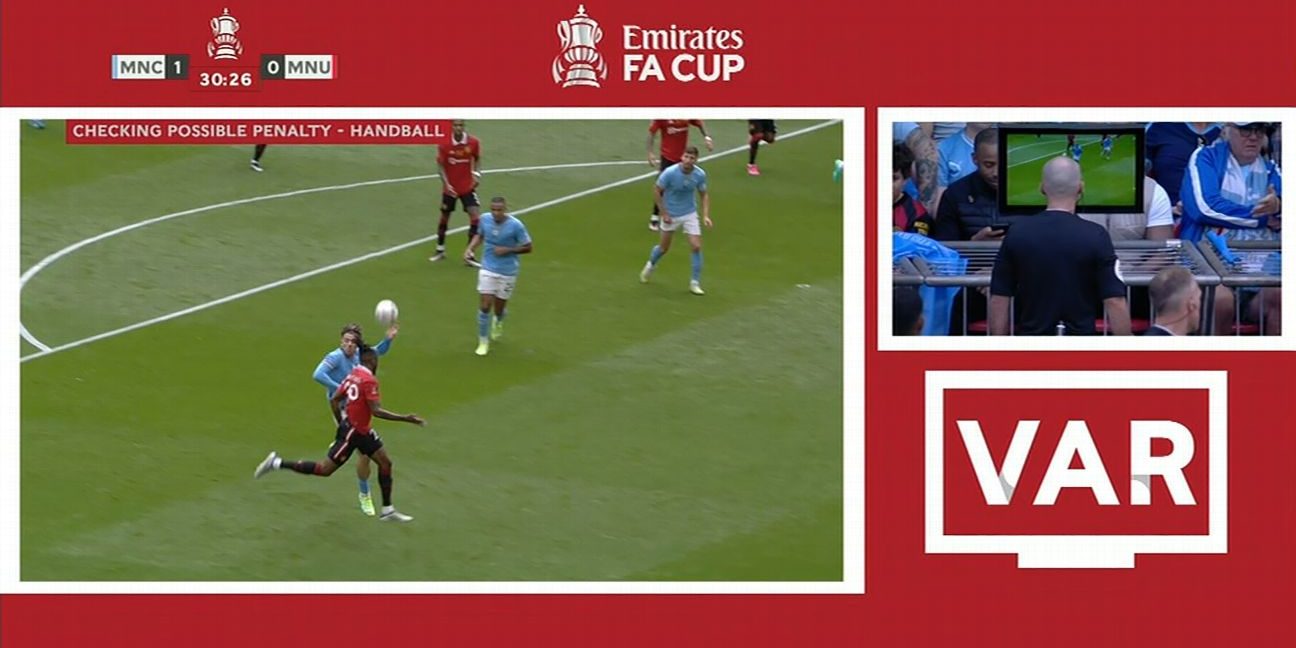 FA Cup final VAR Review: Grealish handball, Casemiro red card, Fred on De Bruyne