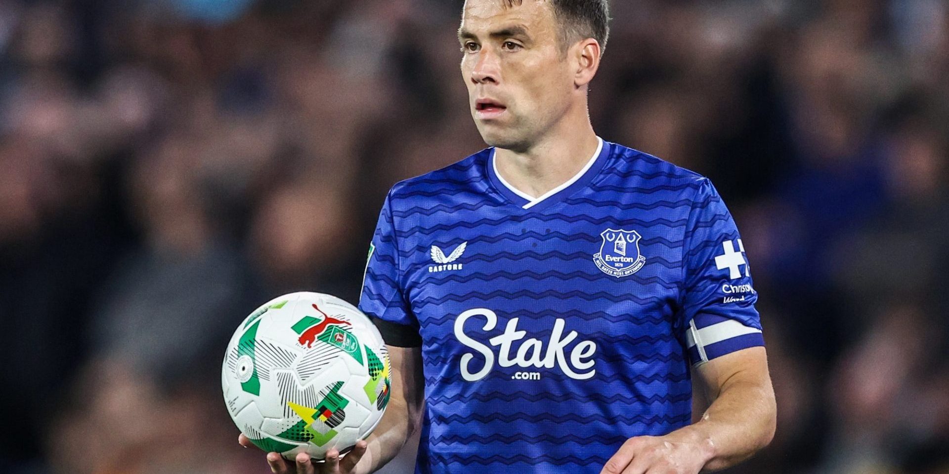 Seamus Coleman of Everton during the Carabao Cup round 3 match Wolverhampton Wanderers vs Everton at Molineux, Wolverhampton, United Kingdom, 23rd September 2025 — Photo by operations@newsimages.co.uk