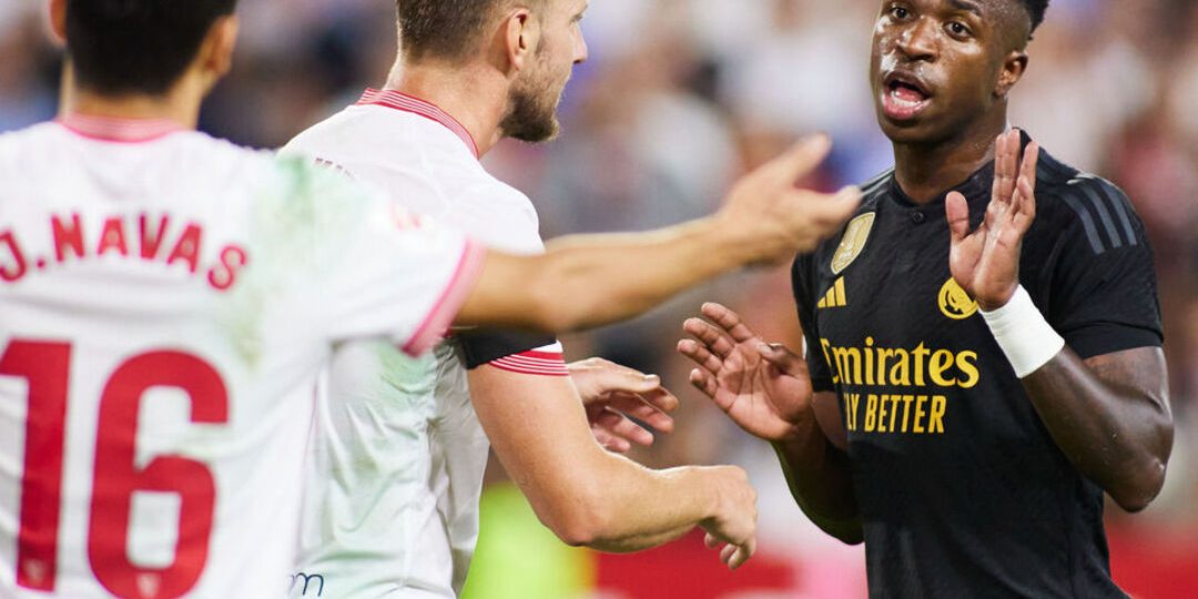 Sevilla fan expelled for 'racist behavior' toward Madrid's Vinicius Jr.